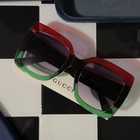 Gucci Gg0083s 002 Oversized Square Sunglasses Black Stripe 54mm Ships Today