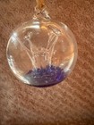 Hand Blown Art Glass Witch Ball    the Tree Of Life     Blue Softball