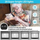Rechargeable 5x Magnifying Glass For Reading  Large Bright Full Page Magnifie   