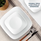 Dinnerware Set 18 Piece Service For 6 Square Plates Bowls Pure White Corelle
