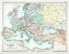 1902 Johnston Oxford Map Europe 1740 France Spain Italy Poland Ukraine France