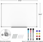 White Board Dry Erase Board 48 X 36 Inch Magnetic Whiteboard 4x3 Silver Aluminum