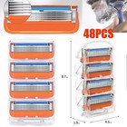48x For Gillette Fusion Blade Refills Compatible For Gillette Fusion 5 Proglide