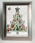 Jewelry Christmas Tree Art In Silver Frame Snowmen Charms Angel Rhinestones 7x5
