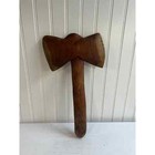 Antique Handmade Wooden  Brutalist Ax Tool Cosplay Larp Axe