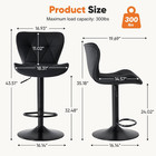Modern Swivel Bar Stools Faux Leather Upholstered With Back For Kitchen Island 