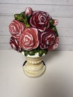 Vintage Large Cast Iron Rose Bouquet Doorstop  bookend 8    Over 3 Pounds