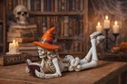 Dlfghos Halloween Skeleton Statue Halloween Skull Figurine Home Decor Reading   