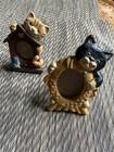 Vtg Figi Graphics Whittle Cats Miniature Picture Frames     X2 Resin Cat Kitsch