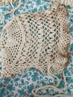 Antique Lot Of 3 Baby Or Doll Bonnets Cream Ecru Crochet Lace