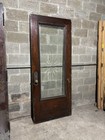   Antique Victorian Oak Door With Full Beveled Etched Glass   36 X 86   Salvage