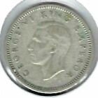 1946 New Zealand Circulated Silver Three Pence Kgvi   Crossed Patu Coin 