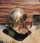 Mark V Deep Scuba 18  Full Size Antique Us Navy Brass Divers Diving Helmet