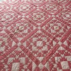 Antique Double Pink Crown Jewels Patchwork Quilt 1890