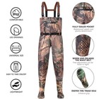 3-ply Waterproof Chest Waders W  Bootfoot Reinforced Toe Knee Pads For Fishing