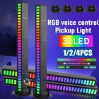 Wireless 32led Sound Activated Rgb Light Bar Rechargeable Voice Controlled Light