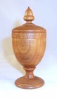 1977 Brown Wood Goblet Shaped Saffron Cup Acorn Finial Arthur Shupp Lancaster Pa