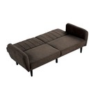 Contemporary Converts To Bed 1pc Futon Sofa Channeled Tufted Back Soft Track Arm