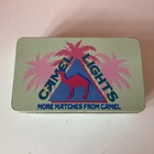 Vintage Camel Lights Cigarette Tin With Original Sealed Matchbooks Tobacciana