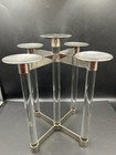 Mid Century Modern Lucite And Chrome Vintage Pillar Candle Home Decor Mcm