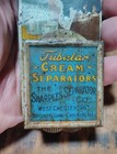 Antique Sharples Tubular Cream Separator Cow Litho Tin Sign Match Holder Safe