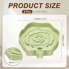 Rose Shaped Soap Dish  2pcs Silicone Bar Soap Holder Green