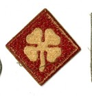 Fourth Army White Back Patch Wwii Vintage Pearl Harbor Pacific Training