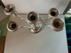 Vintage Silver Plated Twisted Arm Candelabra Candle England  Candlestick 5 Arm