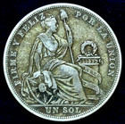 1924 Peru 1 Un Sol 37mm Vf  Features 50  Silver Minted In Philly  Plata  Km218 1