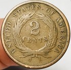 1864 Two Cent Piece 2c Civil War Date Large Motto Us Copper Coin Cc29595