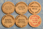 Lot Of 6 Vintage Minnesota Wooden Nickels Tokens Wood Coin Collection Mn