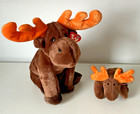 Ty Beanie Buddy And Baby Chocolate Moose Set Of 2 Plush Stuffed Animal Toys