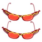 2pcs Funny Hot Dog Party Glasses Costume Shape Sunglasses