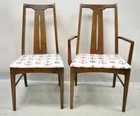 Vintage Mid Century Modern Sculpted Walnut Dining Room Chairs - Set Of 6