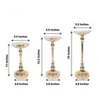 3 Gold Metal Crystal Beads Votive Candle Holders Centerpieces Set Party Events