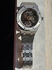 Feice Fm019 Men s Skeleton Dial Automatic Watch 41mm Steel Bracelet 3atm