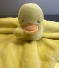Carters Yellow Duck Baby Security Blanket Lovey Satin Trim Soft Plush 