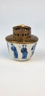 Antique 19thc Chinese Blue   White Porcelain Opium Lamp  guangqing Tang Zhi 