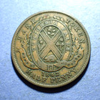 1842 Bank Of Montreal Province Of Canada Half Penny Token  Vg f
