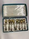 Vtg  Set Of 8 Reed   Barton Sterling Silver Harlequin Floral Demitasse Spoons 4   