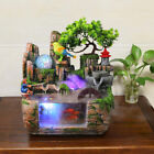 Tabletop Waterfall Rockery Water Fountain Indoor Relaxation Led Resin Ornament  