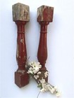 2 Antique Wood Balusters  Vintage Spindles  Architectural Salvage  Porch Posts K