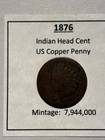 1876 Us Centennial Year 6 Coin Collection  1 Cent  3c  5c  Dime  Quarter  Half  