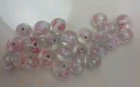  Lampwork Glass Beads- 8mm Flowers Vintage Lot Of 20