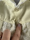 Vintage Mayfair Butter Yellow Frilly Baby Girl Dress Newborn To 14 Lbs Lace Bows