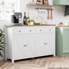 White Farmhouse 4-door 2-drawer Sideboard Adjustable Shelves Kitchen Dining Room