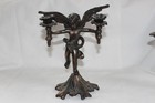 Antique Vintage Cherub Angel Candelabra Candle Holders Art Nouveau Bronze Metal