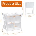 Luggage Rack For Guest Room  Folding Suitcase Stand With Fabric Storage Shelf   