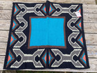 Weaver Turquoise  Black  Coral Contour Wool Show Saddle Blanket 33 X 38