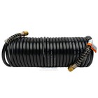 1 4 X 25 Ft Recoil Air Hose Coiled Black Nylon 200 Psi Spring Durable Ends